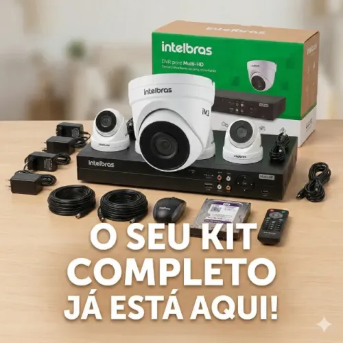 Sua Casa Segura HOJE: Kit Câmeras Intelbras Full HD em 6x SEM JUROS! 