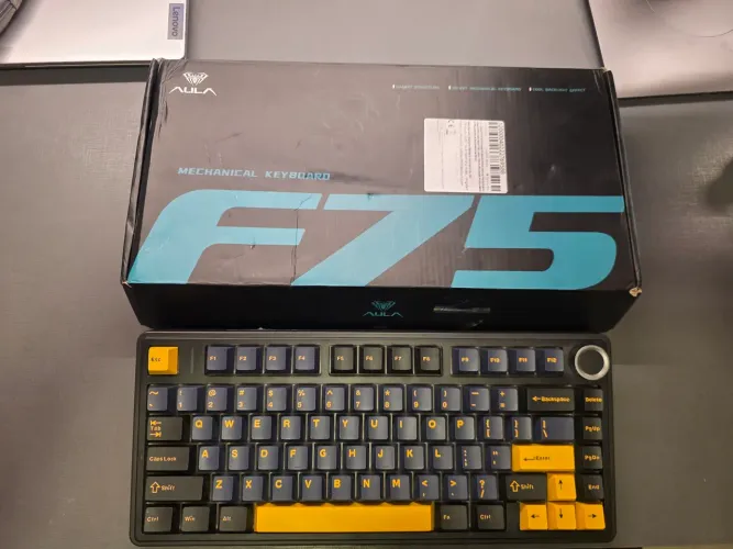 Teclado AULA - F75 Sem fio Mecânico Thunder Black