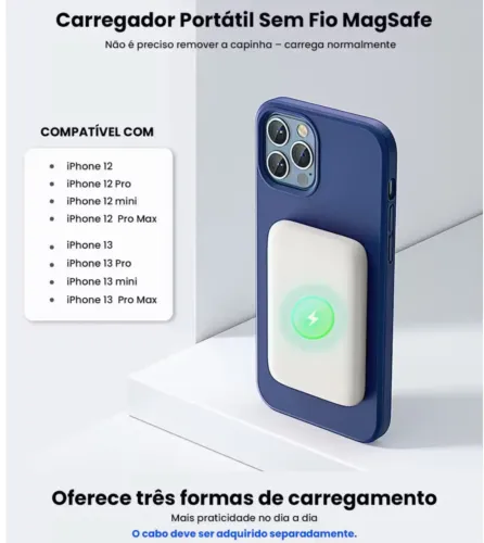 Carregador portátil de indução para iPhone