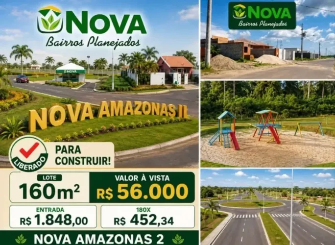 Nova Amazônas lotes Pronto para Construir Entrada R$1.848,00