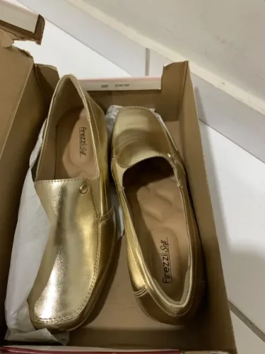 Sapato Feminino Firezzi Soft Dourado Nº 36, Novo na Caixa