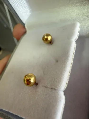 Brinco Bolinha Infantil de ouro 18k procedência garantia eterna