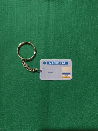 Chaveiro antigo cartão banco Nacional 