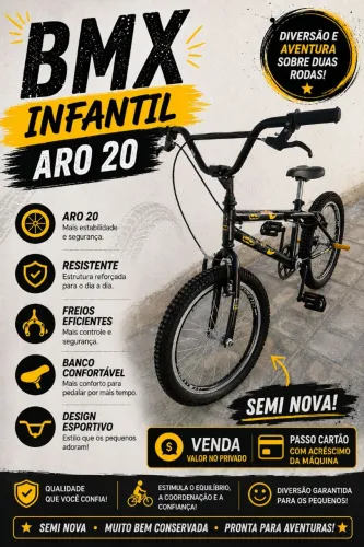 BMX INFANTIL ARO 20 SEMI NOVA