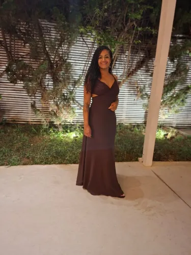 Vestido de festa marrom 