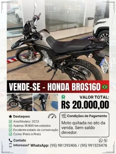 ? VENDE-SE HONDA BROS 160 (2023) ? EXCELENTE ESTADO!