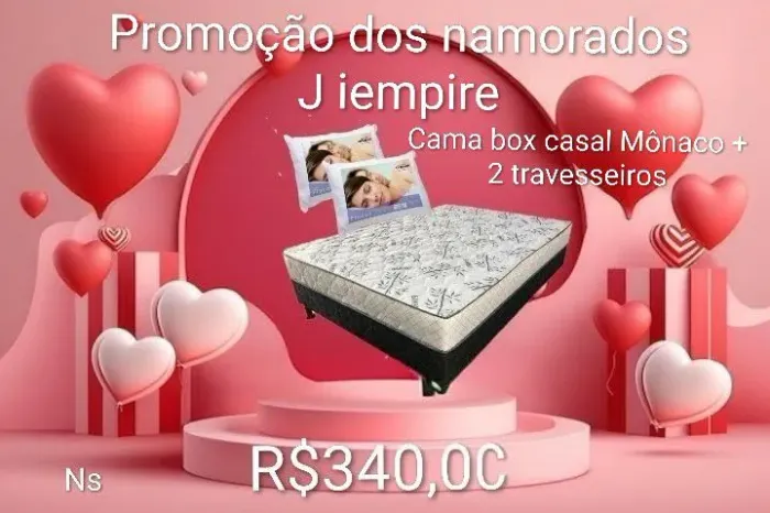 Cama box casal Mônaco com 2 travesseiros,pague na entrega