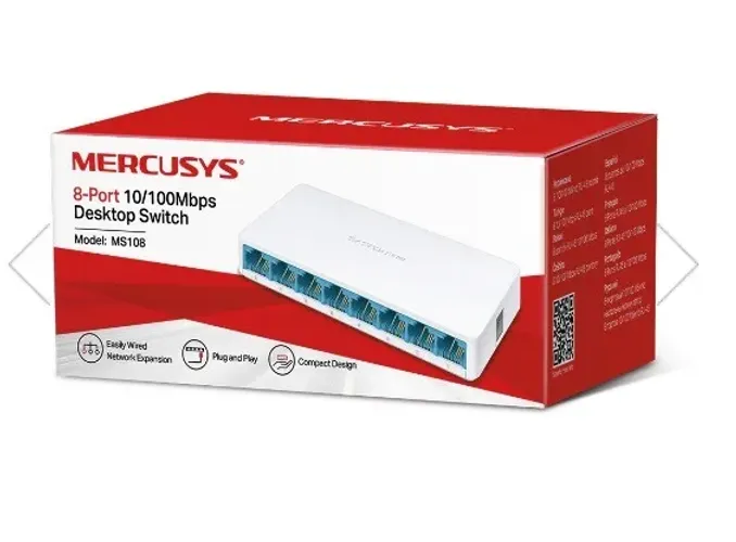 Switch 8 portas MS108 Mercusys 100Mbps