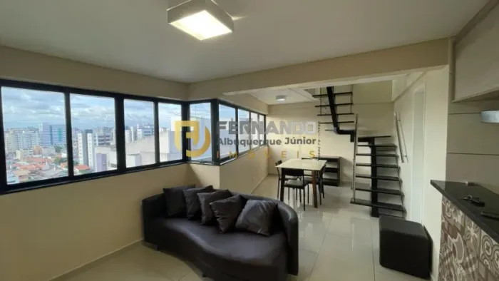 Maior Quarto e Sala Duplex, com 70m2, na Ponta Verde, mobiliado e todo em Porcelanato