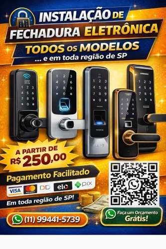 Venda, instalação e configuração de fechadura eletrônica todos os modelos 