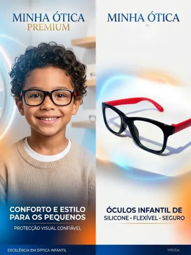 Oculos Infantil Flexivel Lente Filtro Azul Antirreflexo Grau da sua Receita