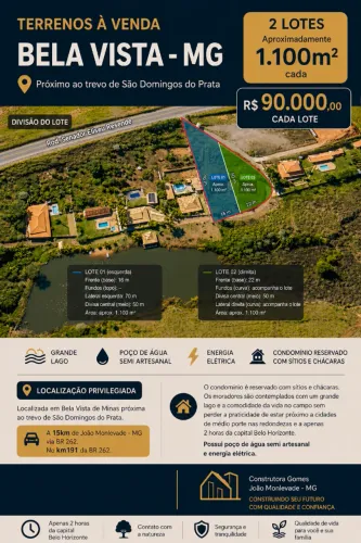 Vende-se dois Terrenos de 1100m² cada em condomínio fechado.