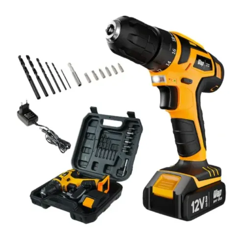 Parafusadeira e Furadeira WAP BPF 12K3 12V com Acessórios e Maleta