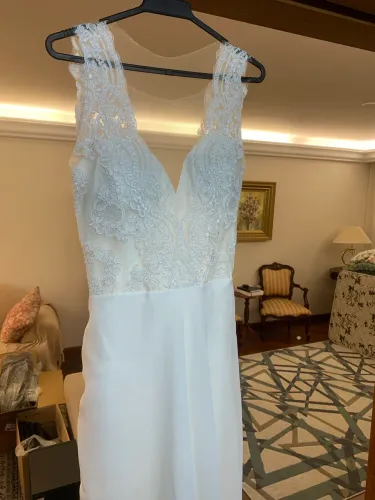 Vestido de noiva em renda e tule