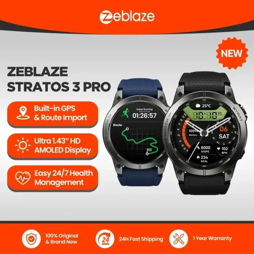 Relógio digital Smart whath Zeblaze Stratos 3 Pro - Original e Lacardo- Entrega grátis*
