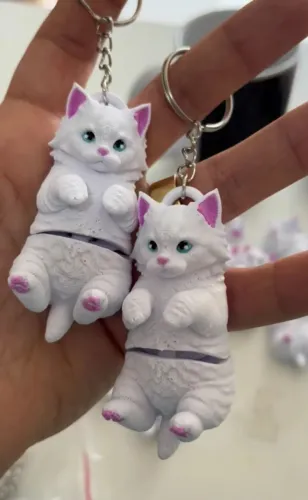 Chaveiro fofo 3D gatinho