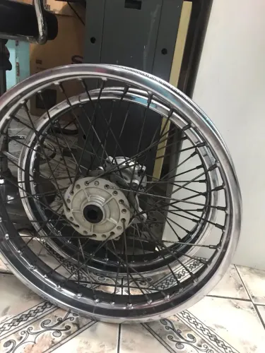 Par de roda de ferro bros 160 freio a disco nas duas rodas