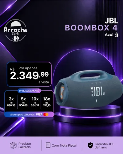 JBL - Caixa de Som Boombox 4 Azul - Lacrado - Com NF - Garantia JBL de 1 ano