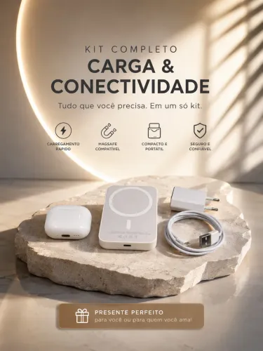 Kit carregadores + fone sem fio