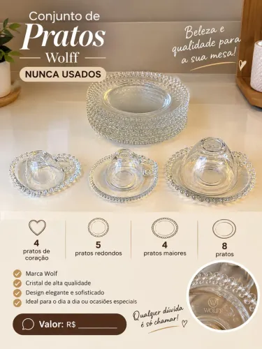 Conjunto de Louças Wolff Novos - Nunca Usados