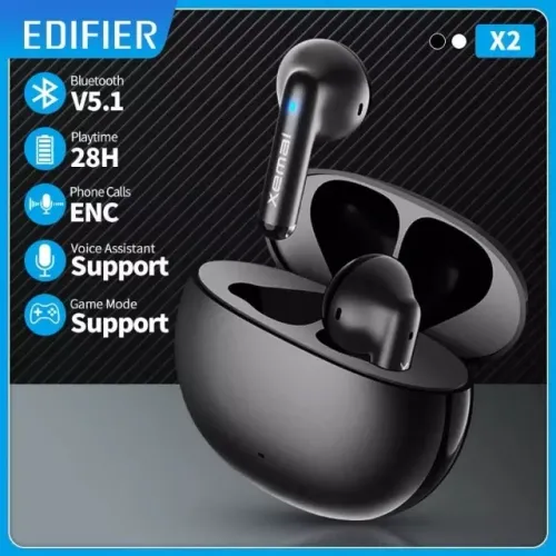 Fone de Ouvido Bluetooth Edifier TWS - Baixa Latência, 28h de Bateria