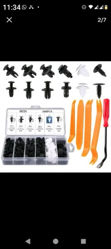 Kit 100 peças + 5 acessórios: fixadores tipo clipe para automóveis, fixadores automotivos