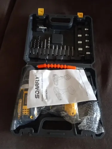 ? FURADEIRA / PARAFUSADEIRA ELÉTRICA COM KIT COMPLETO + MALETA ? Ferramenta prática 