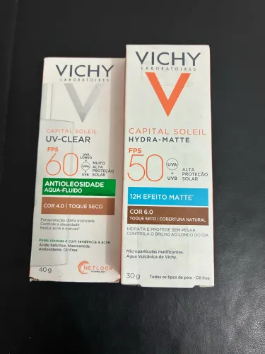 Kit Protetor Solar Vichy Capital Soleil (UV-Clear FPS 60 + Hydra-Matte FPS 50) - Novos