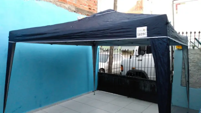 TENDA GAZEBO DOBRAVÉL 3X3 METROS PÉ EM ALUMÍNIO VERDE OU MARROM - Bel (Salvados)