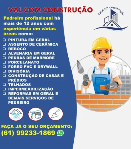 Pedreiro profissional.