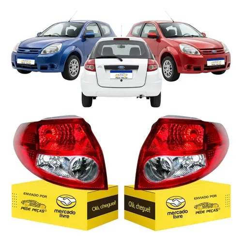Par Lanterna Traseira Ford Ka 2008 2009 2010 A 2013 Ambos Lados Vermelho
