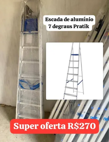 Escada de alumínio 7 degraus tesoura!