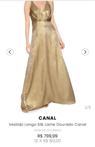 Vestido longo | Dourado