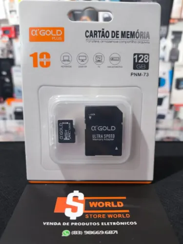 Cartão de Memória 128Gb Gold Classe 10 - Pronta entrega. Loja Store World