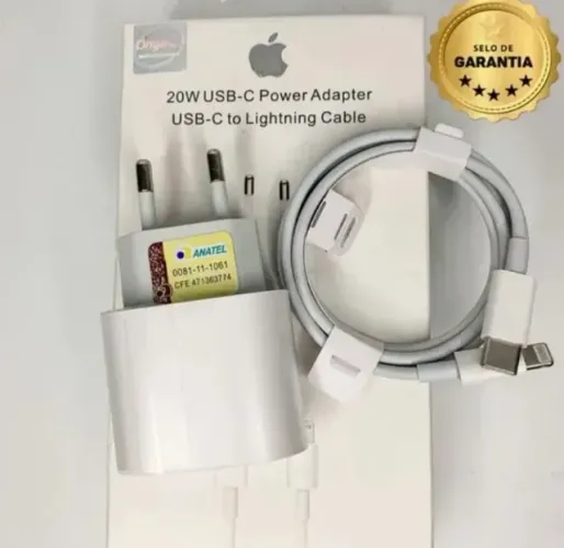 Carregador de iPhone 20w Turbo Fonte+Cabo