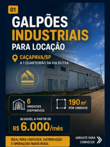 Galpoes Industriais Para Locacao .?.CACAPAVA