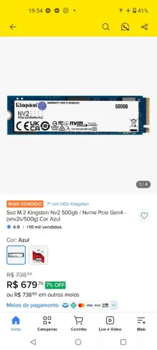 M2 512 gb Kingston