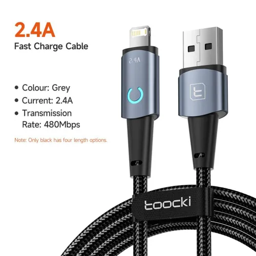 Cabo iPhone Usb Toocki Carga turbo Dados 480 Mbps
