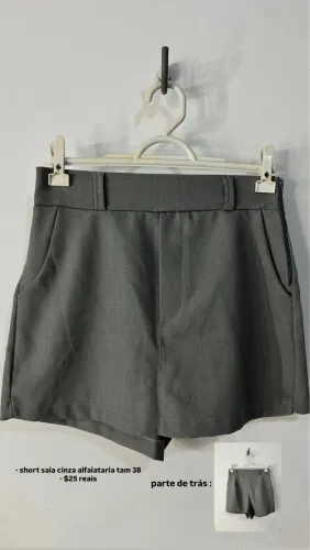 short saia cinza
