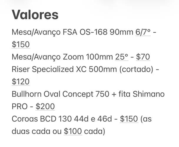 Peças bike fixa