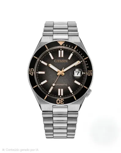 Citizen Tsuyosa Shore Time Slip NJ0238-57E Automático Preto Novo Full Set