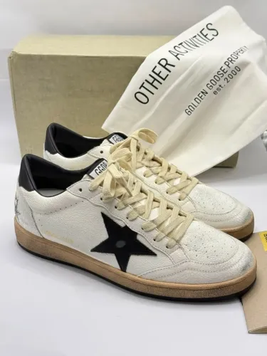 tenis golden goose ballstar branco/preto tam 40