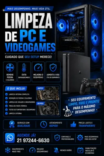 Limpeza e manutenção básica de pc e vídeogames!