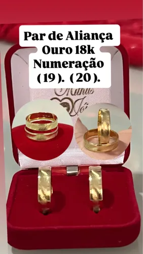 Par de Aliança ouro 18k 