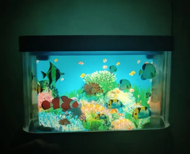 Luminária aquário de peixes decorativa