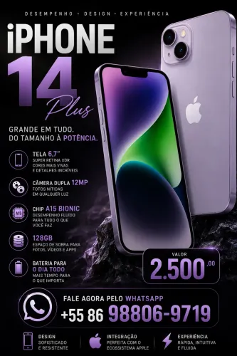 IPHONE 14 PLUS - 128 GB COM CAIXA