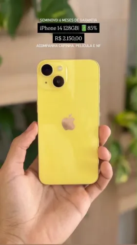 iPhone 14 128GB Dourado | Bateria 85% | Garantia + Capinha e Película