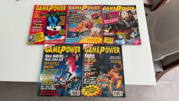 Lote 5 Revistas Antigas Game Power Anos 90 Raridade 3 / 5 / 8 /16 / 20