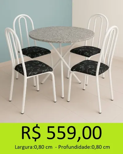 mesa redonda de granito reposição - retire hoje mesmo
