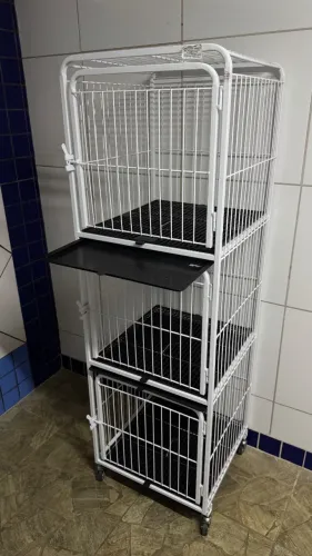 Gaiola para 3 Pets com Rodízios